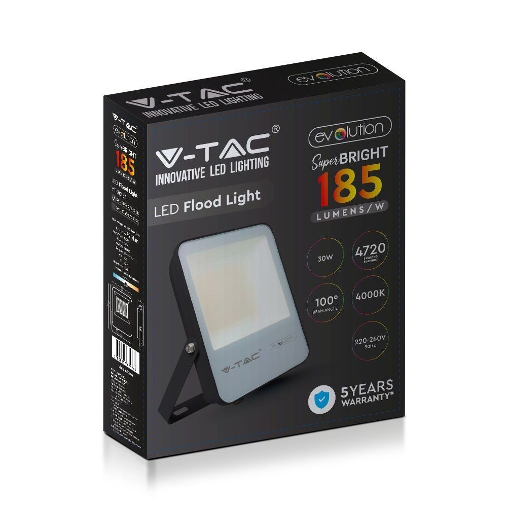 V-Tac 30W LED projektør - 157LM/W, arbejdslampe, udendørs