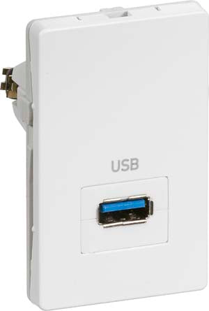 FUGA® USB udtag - Passiv, 1.5 modul, Hvid