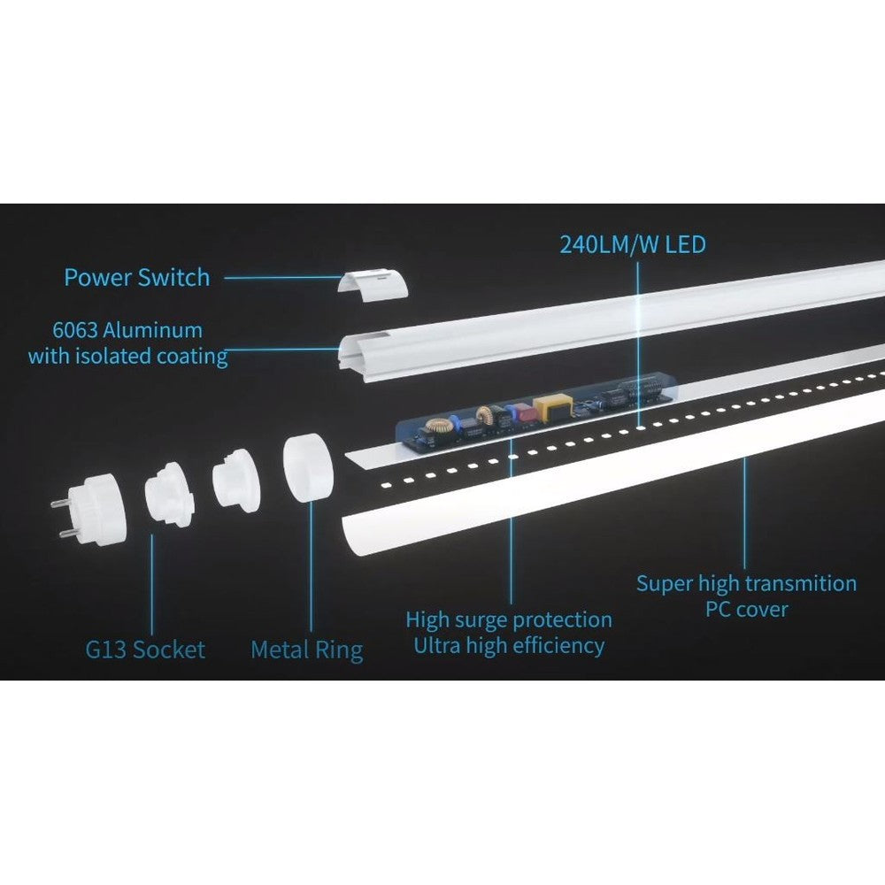 LEDlife T5-145 200lm/W - 16/24W LED-rør, 144,9 cm, 5 års garanti, 4800lm, RA80, Flicker free