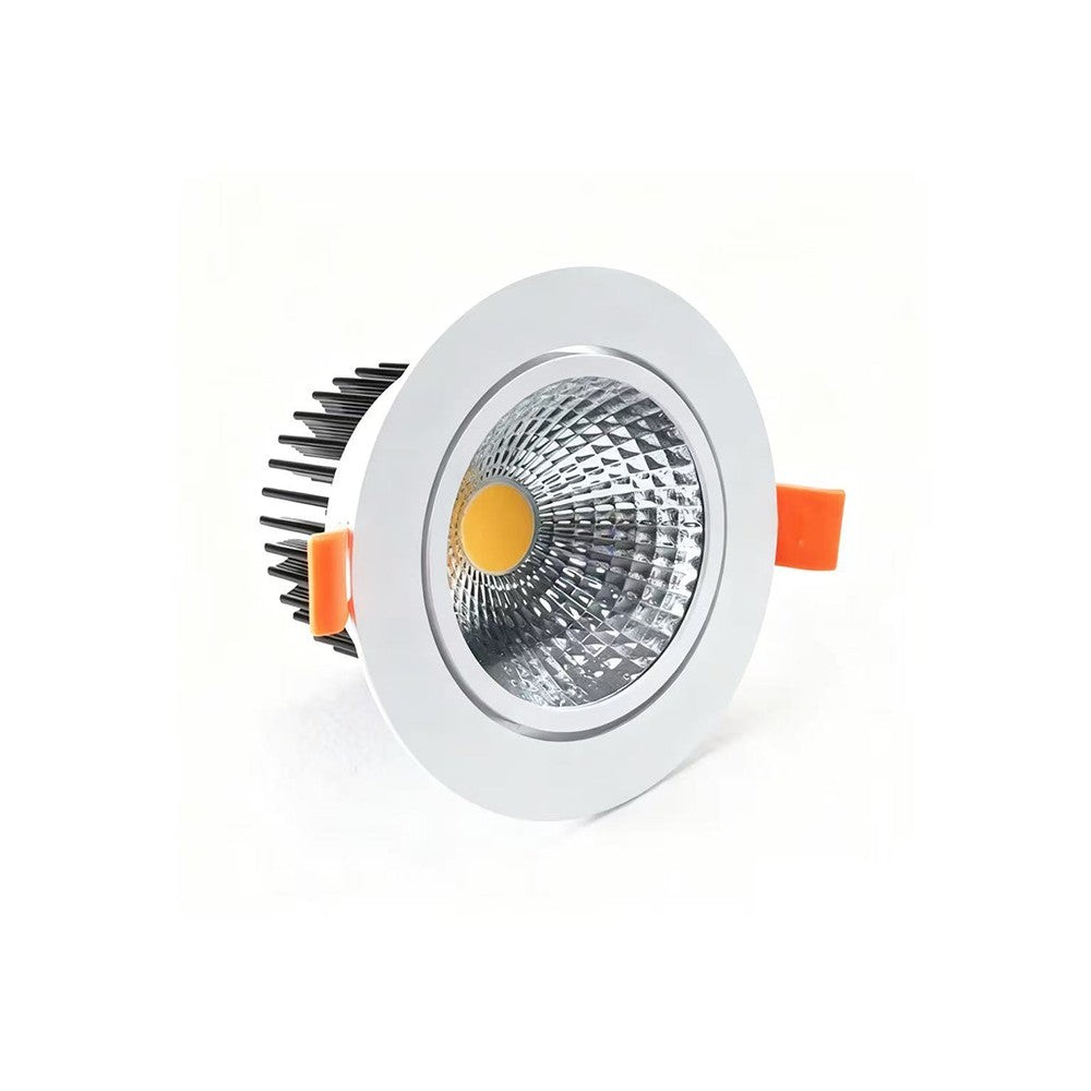 Dæmpbar 3W LED indbygningsspot - Hul: Ø7-8 cm, Mål: Ø8,5 cm, hvid kant, 230V, erstatter 45W