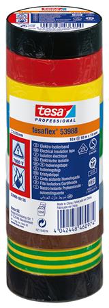 ISOLERINGSTAPE VDE/IEC PVC 10MX15MM MIX