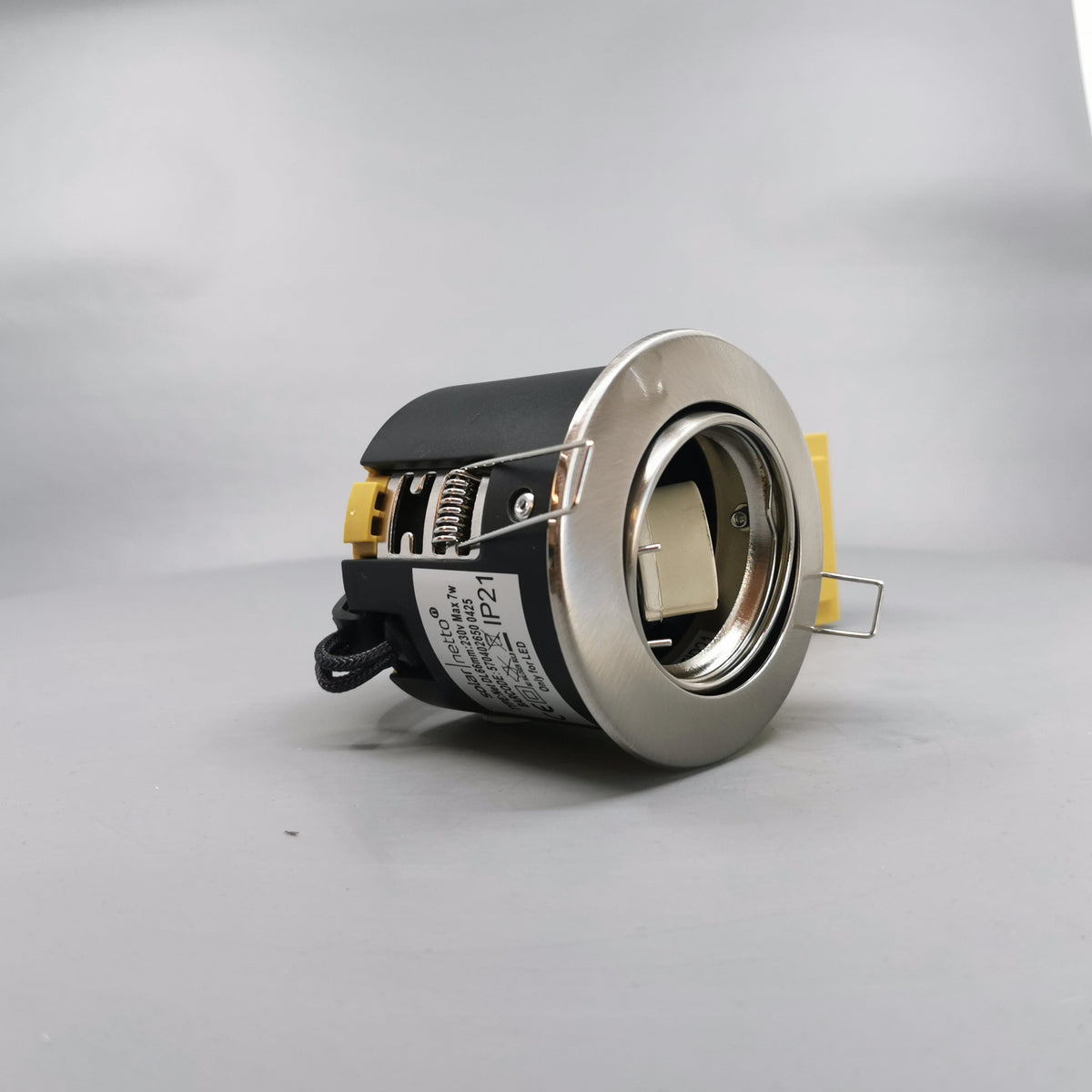 Indbygningsspot 230V GU10 Max 7W LED - børstet (360° frame 22)