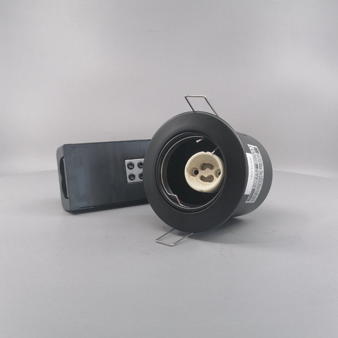 Indbygningsspot 230 v GU10 Max 7W Led Sort (360° frame 3)