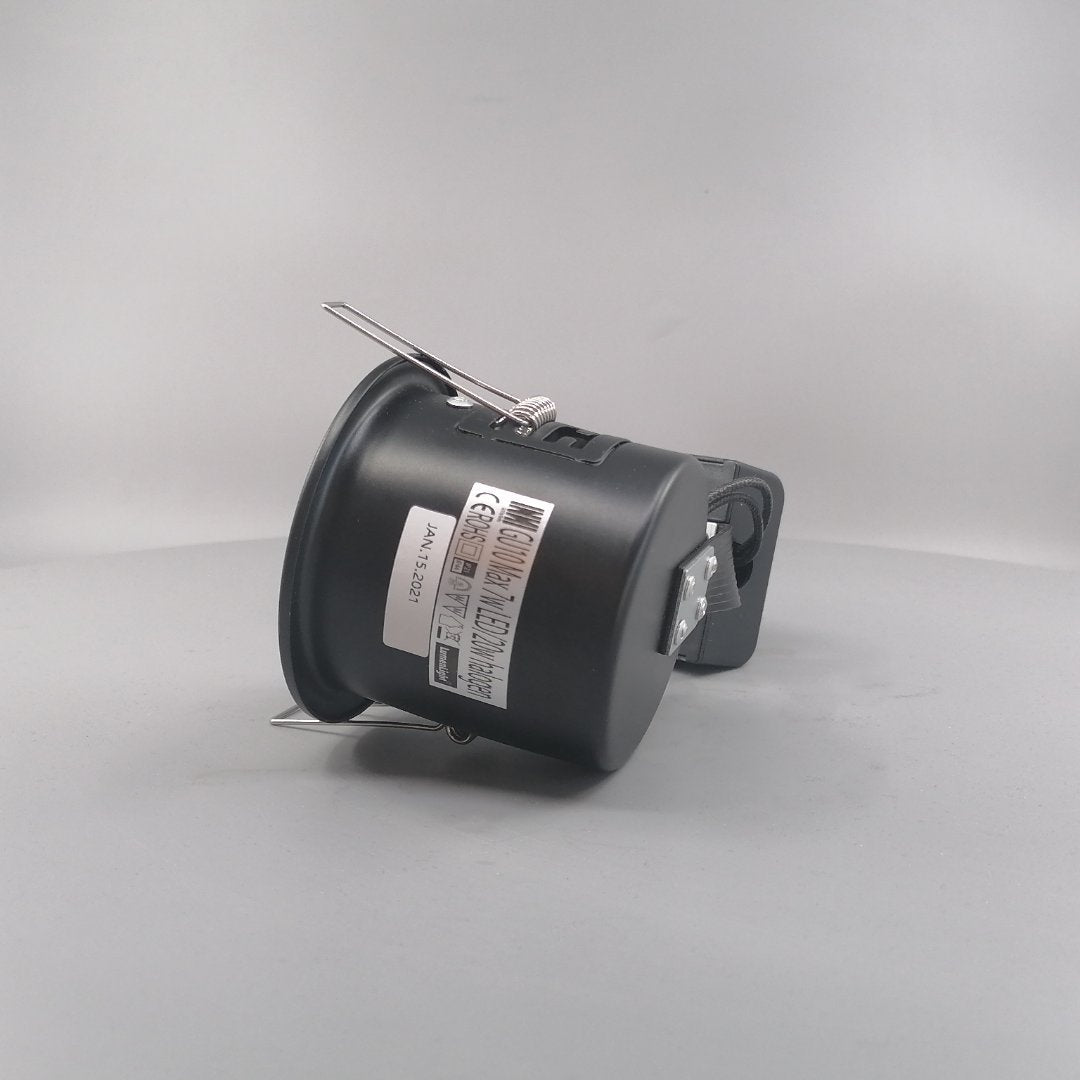 Indbygningsspot 230 v GU10 Max 7W Led Sort (360° frame 8)