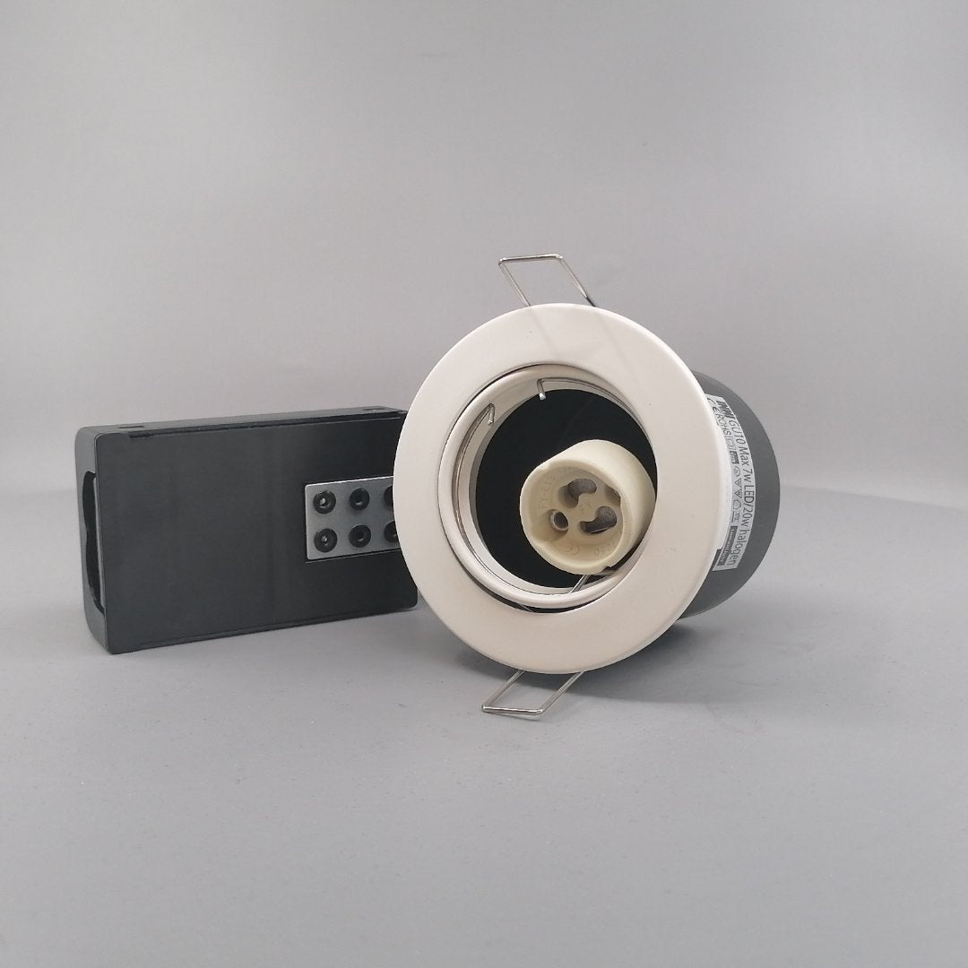 Indbygningsspot 230V GU10  max 7W Led -mat hvid (360° frame 2)