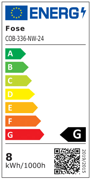 8W/m COB-LED-stripe - 10m, IP20, 336 LED pr. meter, 24V, 8 mm bred