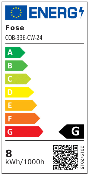 8W/m COB-LED-stripe - 10m, IP20, 336 LED pr. meter, 24V, 8 mm bred