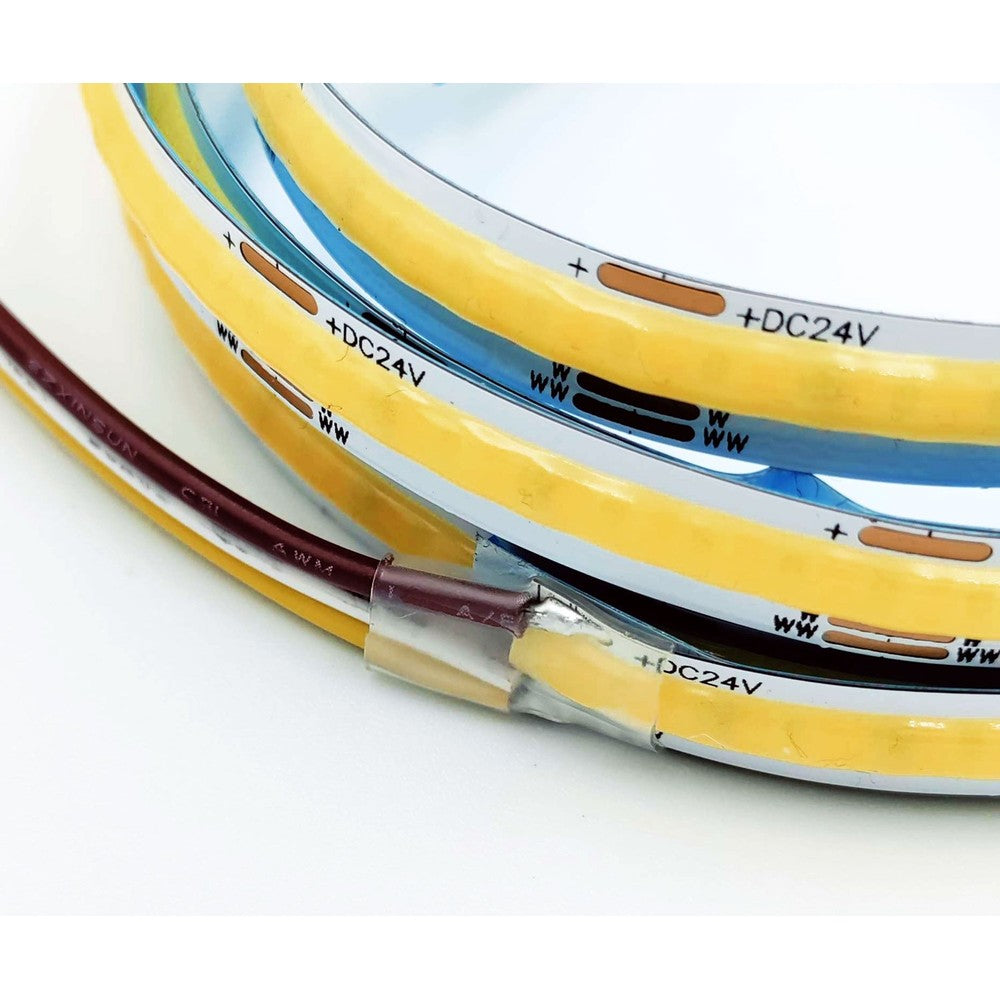 16W/m CCT COB-LED-stribe - 5m, IP20, 512 LED pr. meter, 24V, RA97