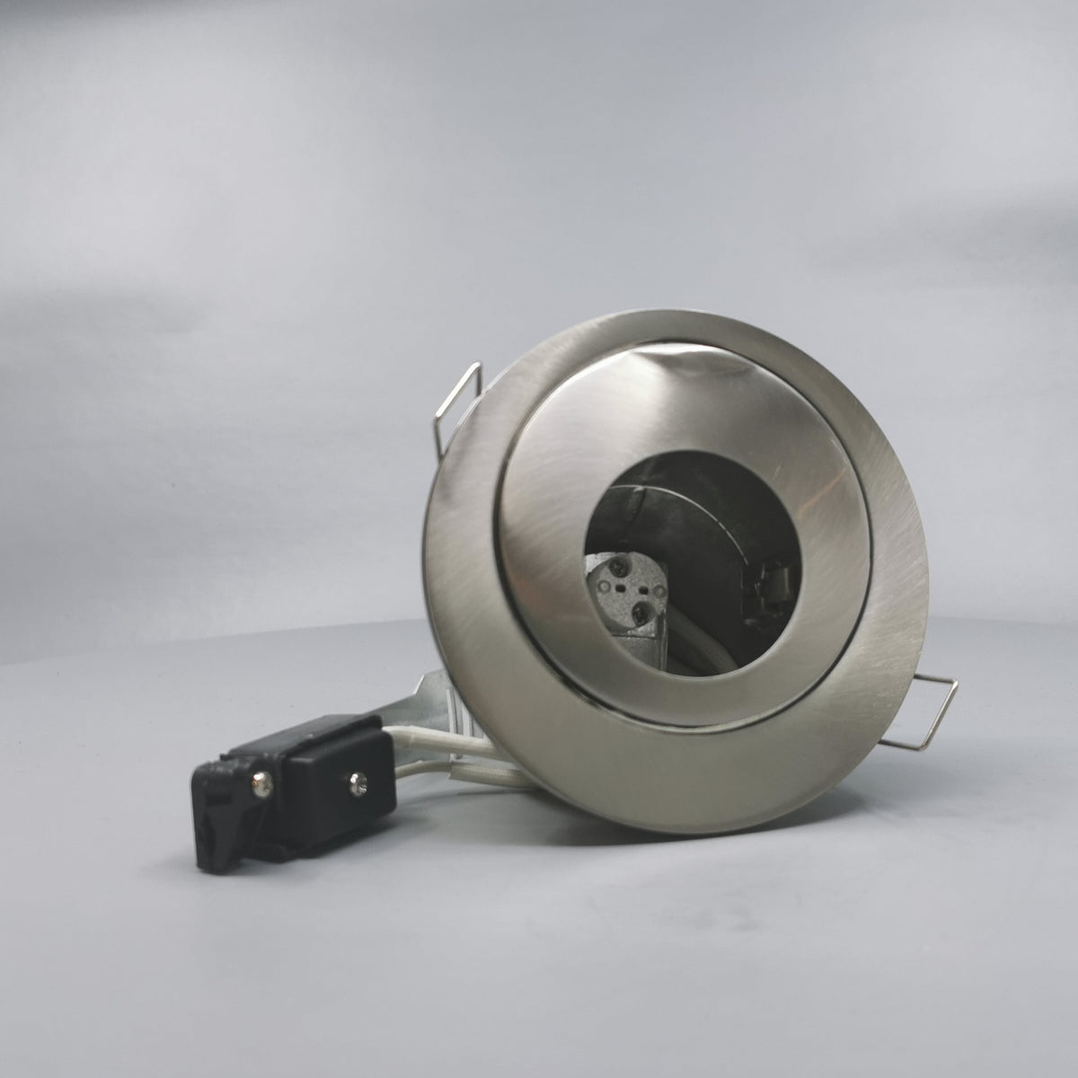 Downlight 12V GU4 max 50W Børstet 90° kipbar + 360° rotering (360° frame 24)