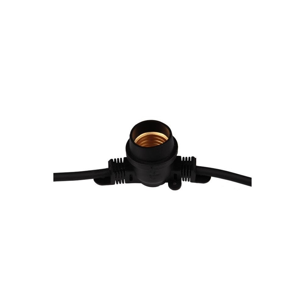 Lyskæde til 10 stk. E27 pærer - 10 meter, IP44, 230V, uden lyskilde