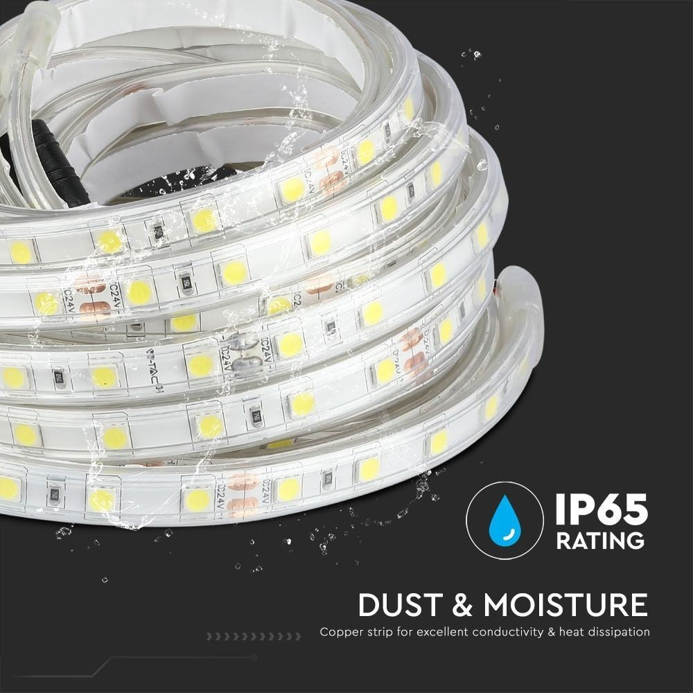 V-Tac Stænktæt LED Strip - 5m, 9W/m, 24V, IP65