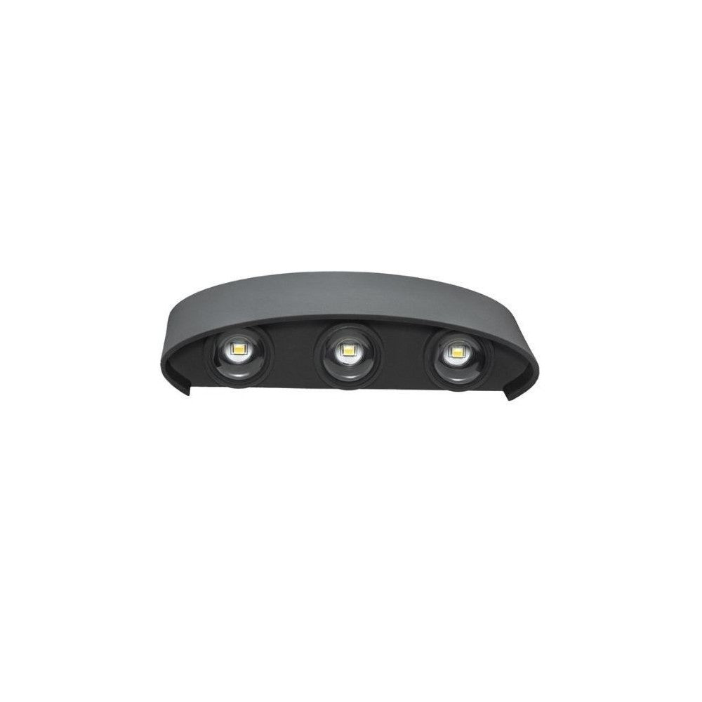 6W LED grå væglampe - Udendørs belysning med IP54 og 230V tilslutning