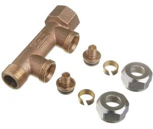 Roth fordelerrør 2 afgreninger x 15mm pex, Euro-red Rødgods