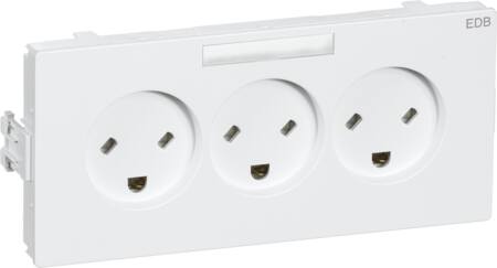 LK Clic line stikkontakt trippel EDB m. j hvid