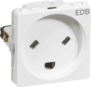 Fuga EDB stikkontakt med jord 1 modul 2-pol - hvid