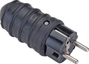 Schuko stikprop med jord gummi sort 16A