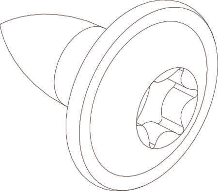 SKRUE GEVINDFORMEDE, TORX