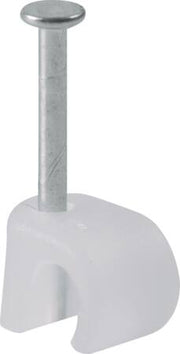 Kabelclips til 5-7mm kabel 20mm søm natur - 100 stk.
