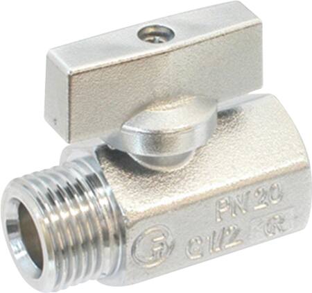 Mini 581 ventil, rødgods, muffe/nippel, 1/2", kraftig model