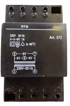TRAFO TIL DINSKINNE MONTAGE 230V/8V