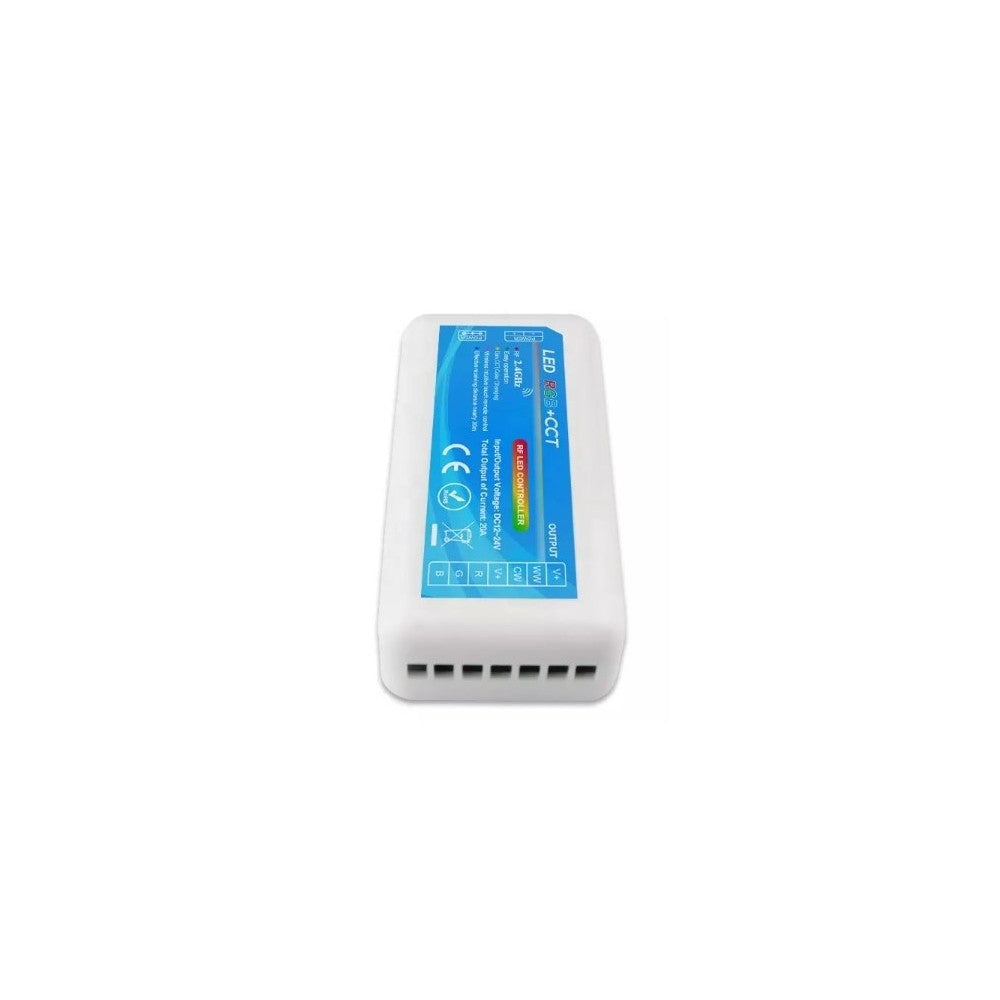 RGB+CCT controller med fjernbetjening - Passer til RGB+CCT LED-strips, RF trådløs, 12V-24V input (240W-480W)