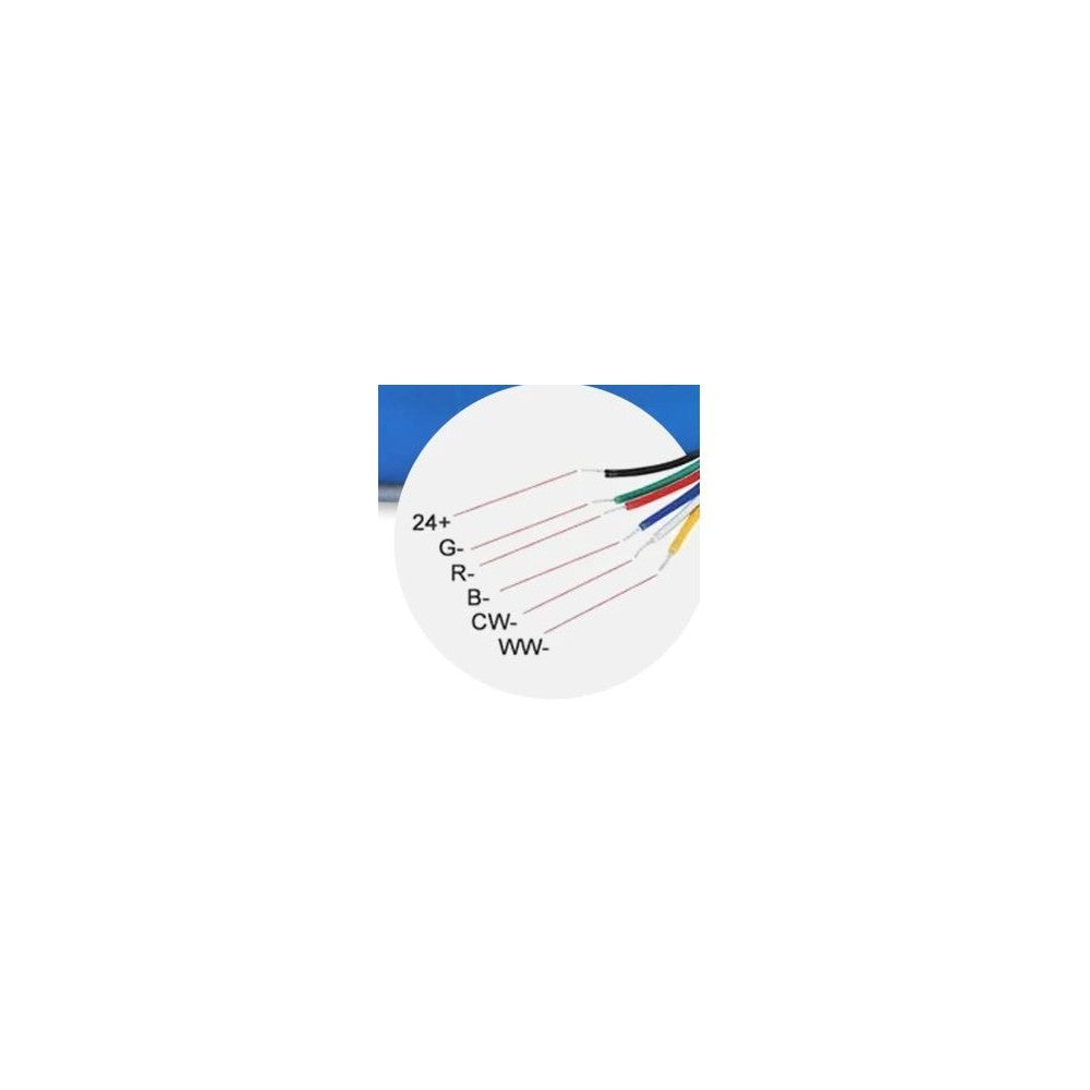 16W/m RGB+CCT COB-LED-strips - 5m, IP20, RA90, 24V, COB LED