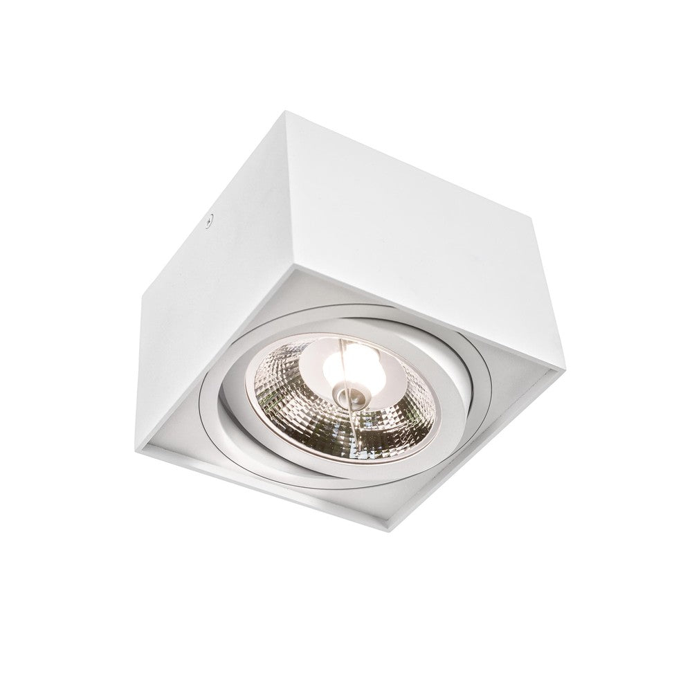 CHLOE AR111 GU10 IP20 firkantet hvid - 230V LED-spot til loftmontering med GU10 fatning og hvidt firkantet design