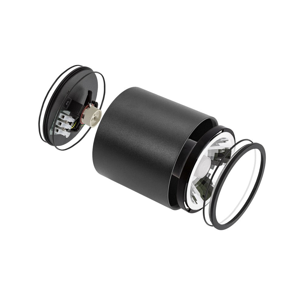 CHLOE AR111 GU10 IP65 Rund Sort - Vandtæt 230V LED Spotlampe med IP65-rating