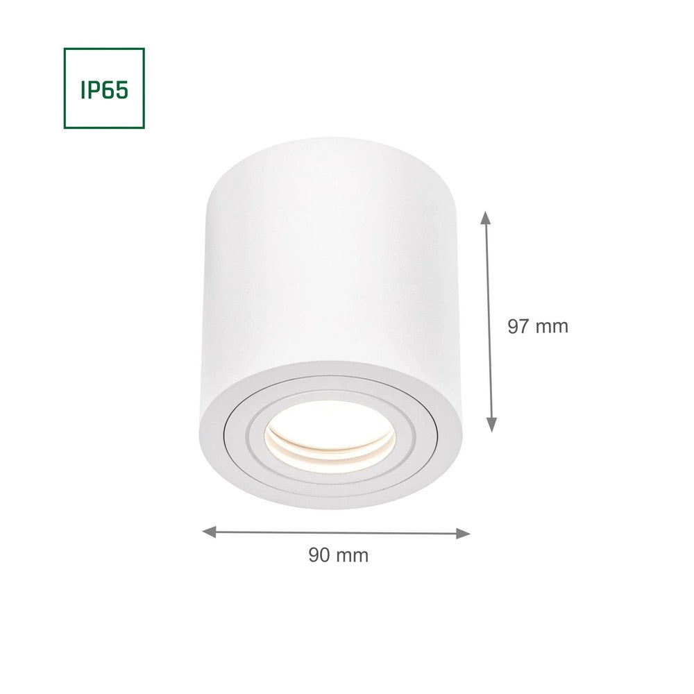CHLOE GU10 IP65 rund hvid - Vandtæt udendørs LED-spot til 230V installation