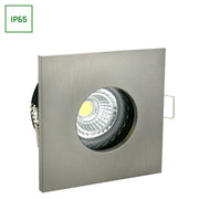 Firkantet sølv IP65 GU10 LED-spotlampe med 230V indgang