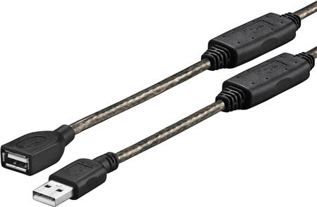 USB 2.0 FORLÆNGERKABEL A-A HAN-HUN 10M