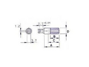 Spindel til stor (PT15N) trimmepotmeter - Ø6 x 9,5mm, Sort