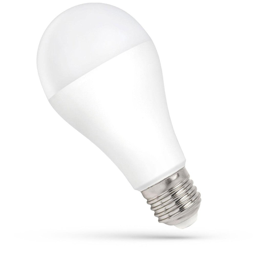 LED A65 E27 230V 15W Varm Hvid Spectrum - Energibesparende pære med stor fatning til 230V stik. Leverer 1500lm med en farvegengivelse på RA80.