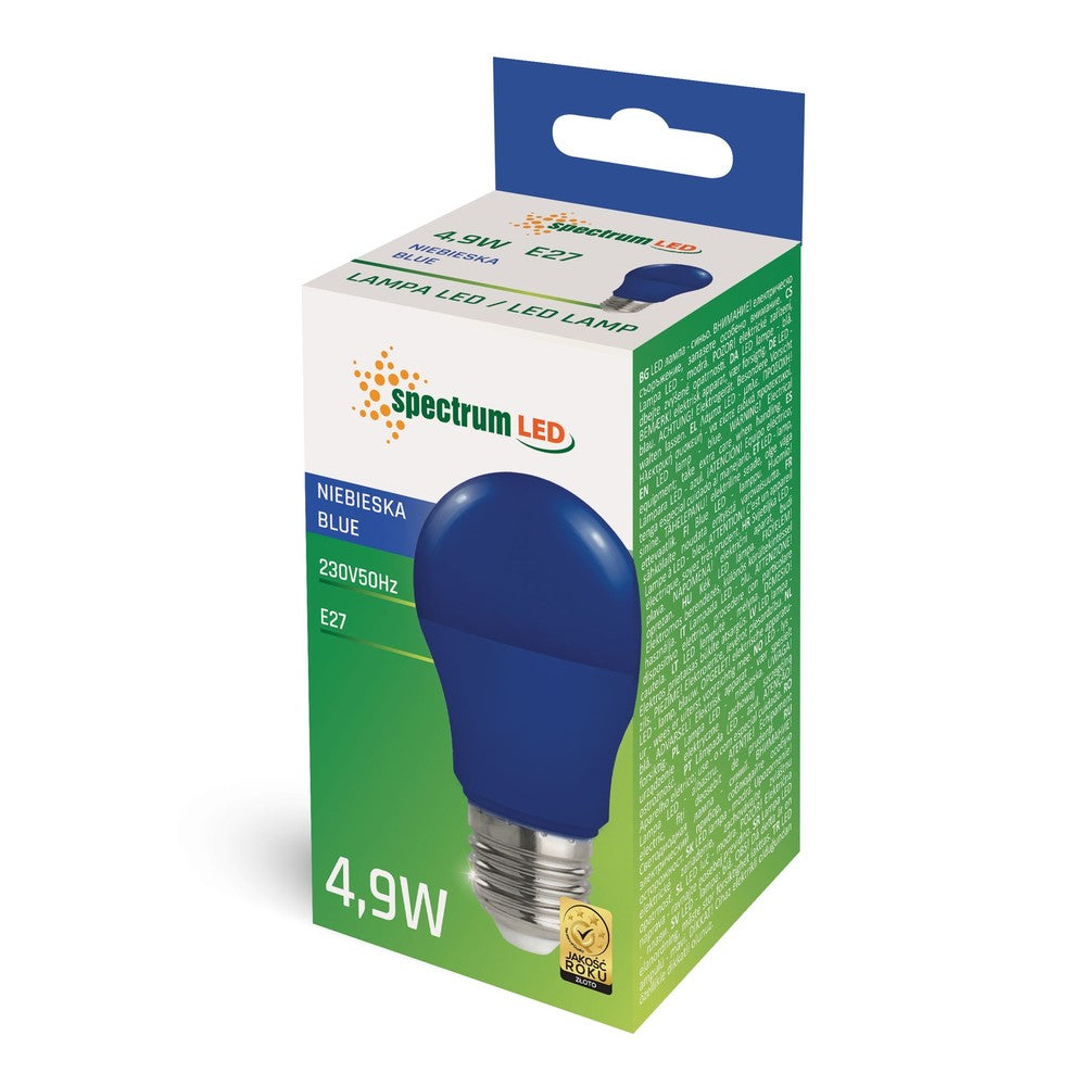 LED-pære A50, 4.9W, E27, 230V, blåt spektrum