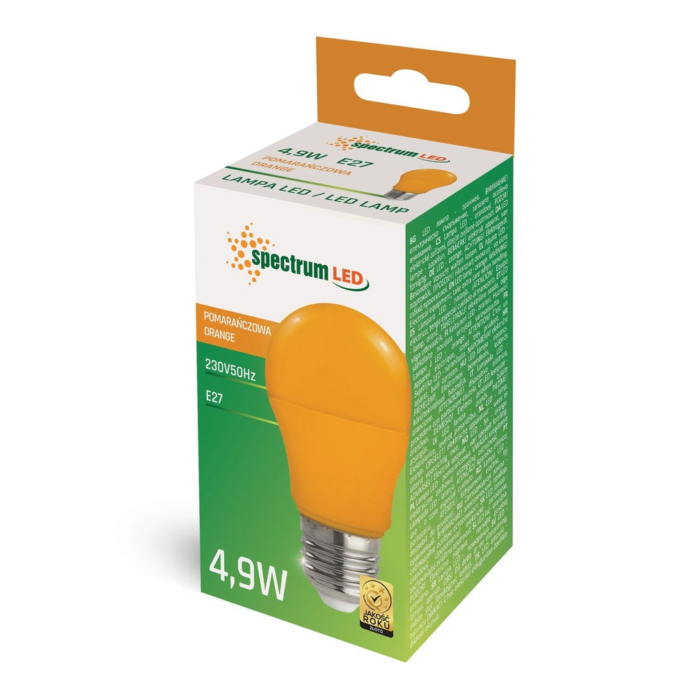 LED A50 Pære Orange 4.9W E27 230V - Med Stor Fatning