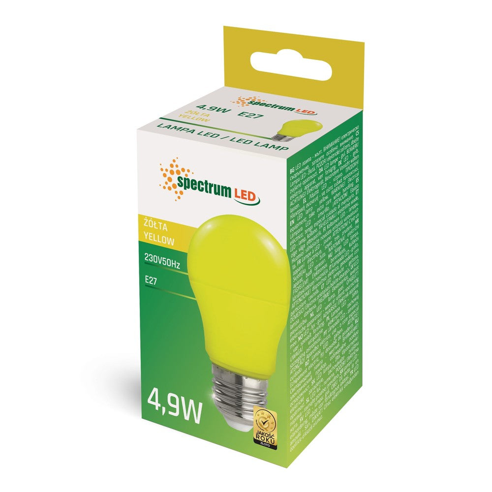 LED A50 E27 230V 4.9W GULT Spektrum Pære med Stor Fatning - Energibesparende lyskilde til hjemmet