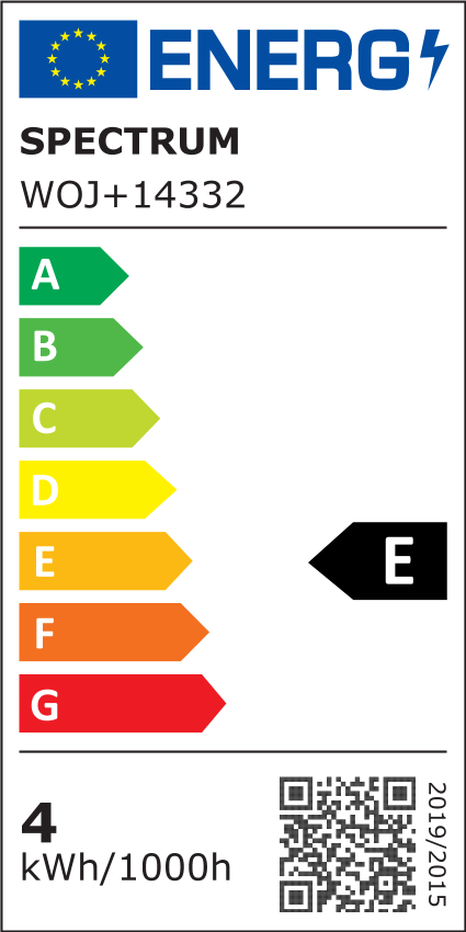 LED-pære C35 E14 230V 4W klar glødetråd Spectrum - 450lm - RA80