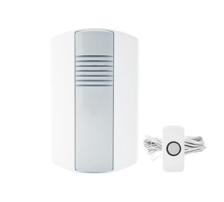 Dørklokkesæt med ledning inkl. dørtryk - Hvid