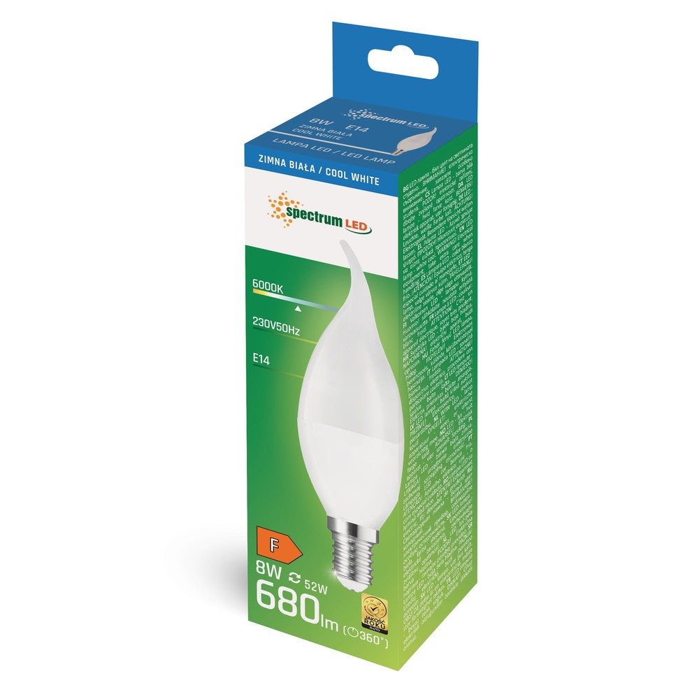LED C38 DECO E14 230V 8W Spektrum pære - 710lm, RA80