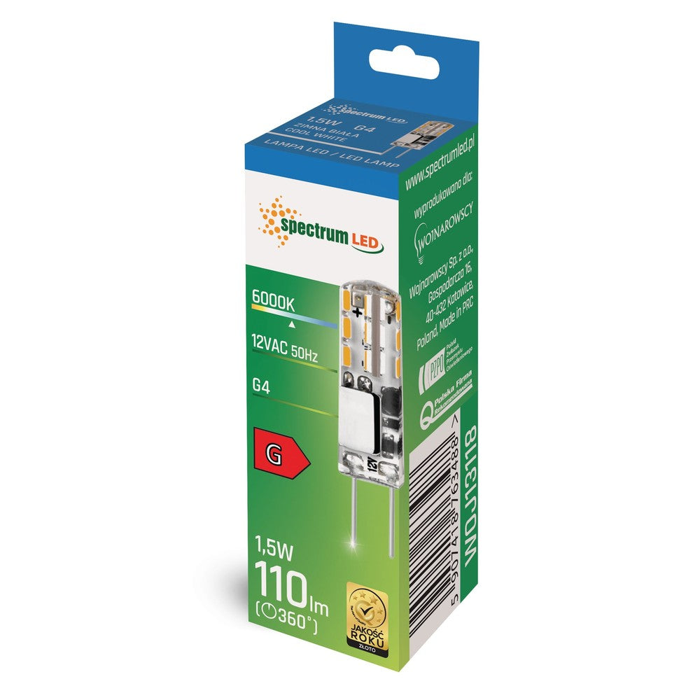 LED G4 Kolonnepære 12V 1.5W - Silicium Spectrum - 95lm - RA80