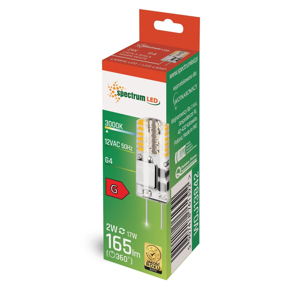 LED G4 12V 2W Silikone Varm Hvid Spectrum - 165lm, RA80
