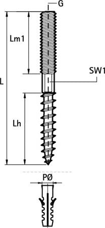 ANSATSSKRUE M8X80MM A2