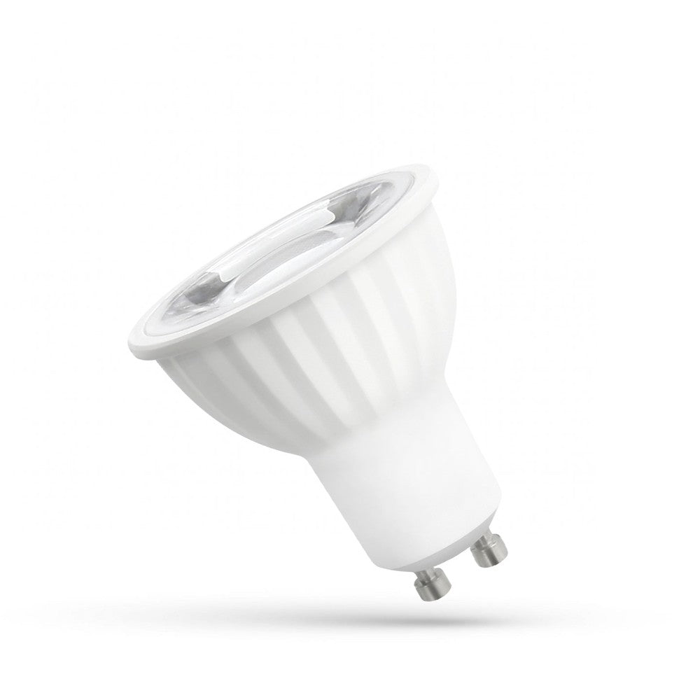 LED GU10 230V 6W SMD 45° MED LINSE Spektrum - 6W GU10 LED-pære med 230V indgang, 500lm og RA80