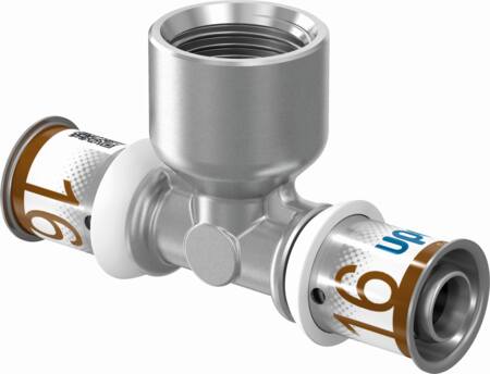 Uponor S-Press tee reduceret m/muffe 16-Rp1/2"FT-16