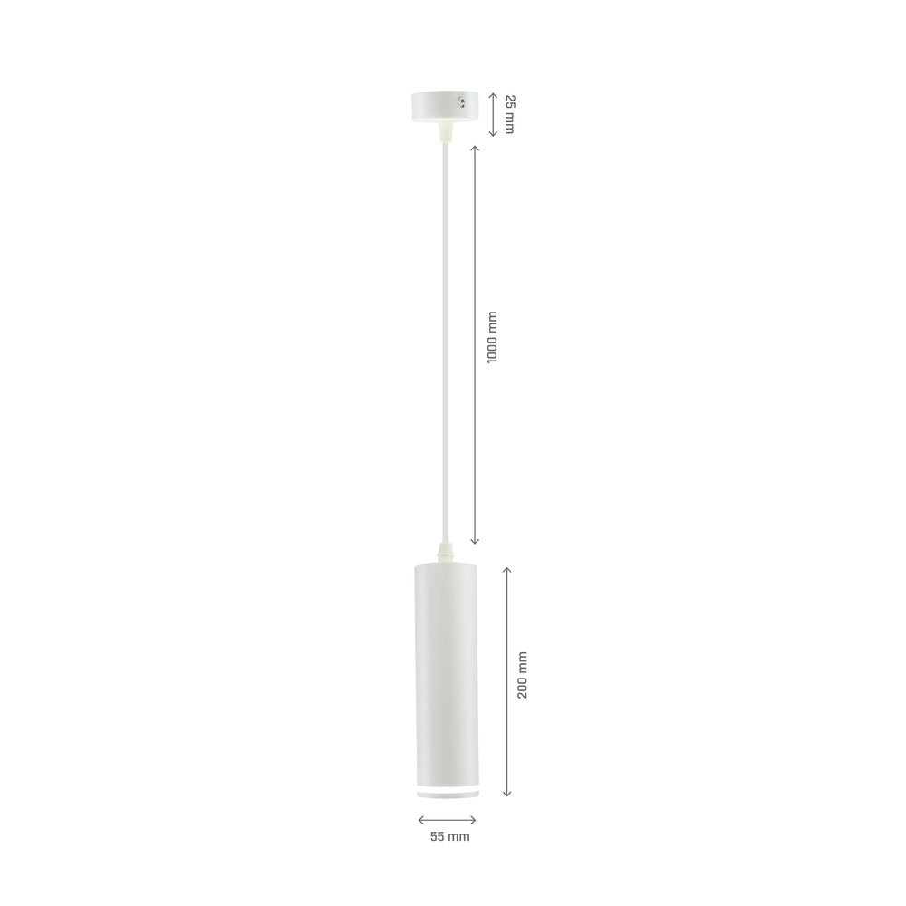 Spectrum MADARA MINI II GU10 Pendellampe - Hvid (230V, IP20, Ø55 x 200mm)