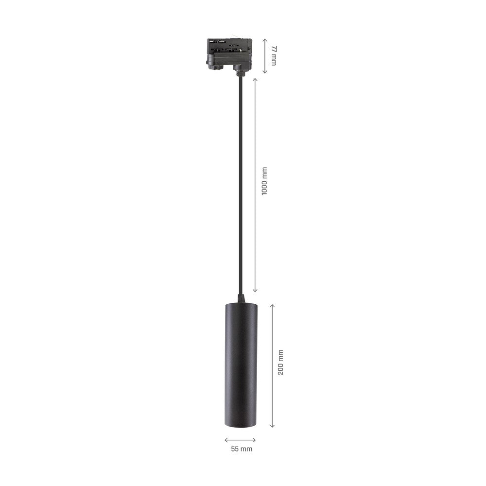 Spectrum Madara Mini II pendellampe til 3-faset skinne, GU10, sort - Input: 230V