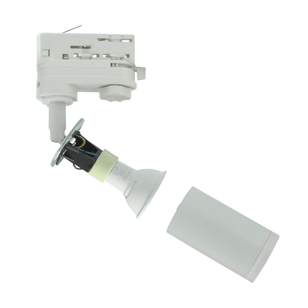 MADARA MINI RING II GU10 pendellampe til 3-faset skinne - HVID, IP20, 55x100x185mm