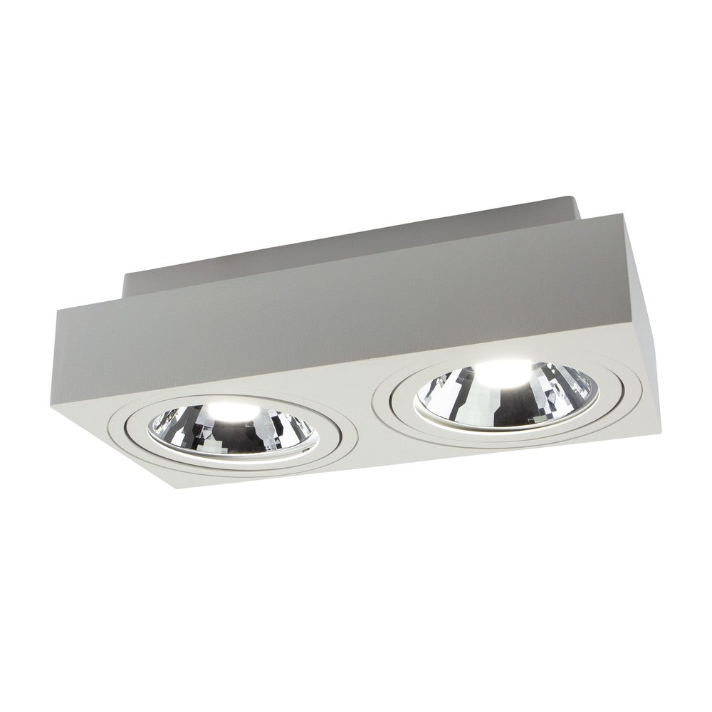 MIRORA 2x AR111 OVERFLADE GU10 250V IP20 HVID rektangel lysarmatur - 230V indgang