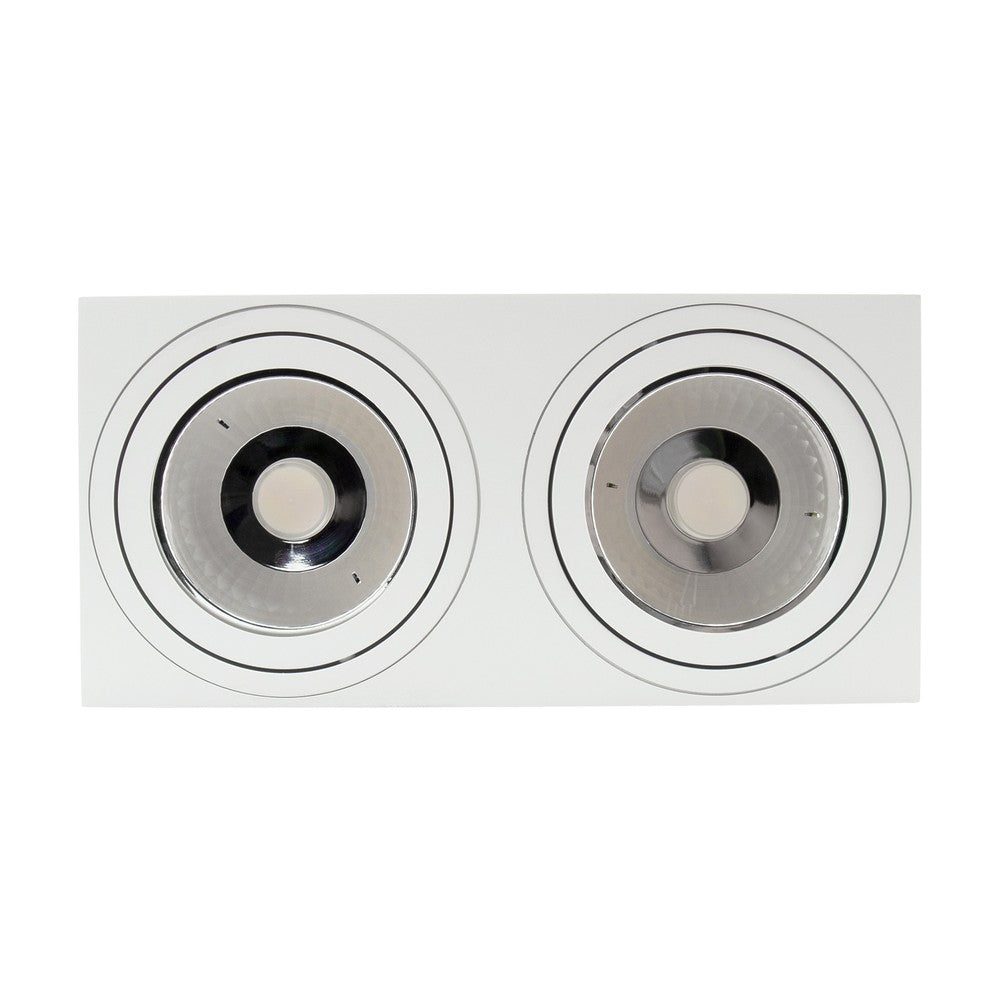 MIRORA 2x AR111 OVERFLADE GU10 250V IP20 HVID rektangel lysarmatur - 230V indgang
