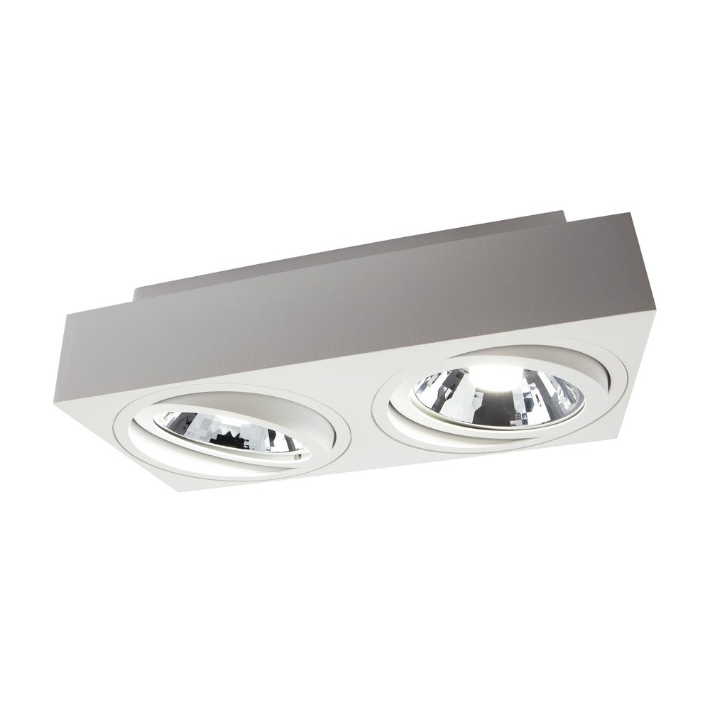 MIRORA 2x AR111 OVERFLADE GU10 250V IP20 HVID rektangel lysarmatur - 230V indgang